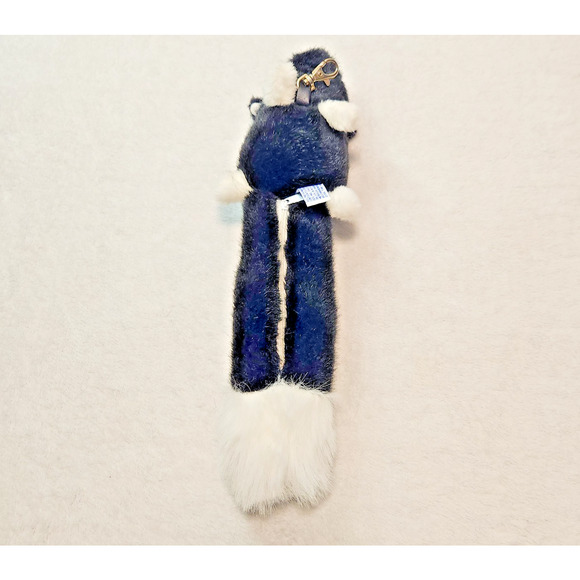 Vintage Skunk Plush Keychain Purse Bag Clip Pouch Rear View Mirror Hanger 14" - Picture 4 of 7